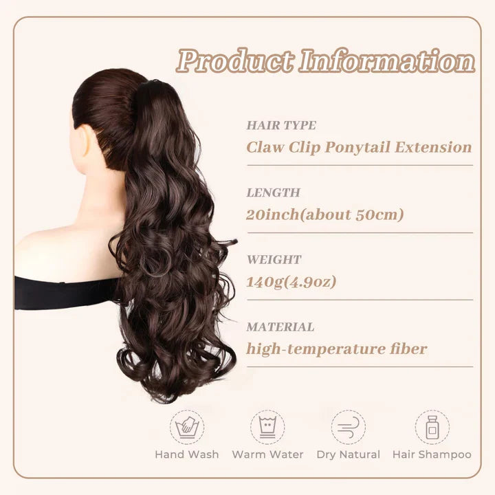 20" Inch Clip Claw Ponytail hair Extension
